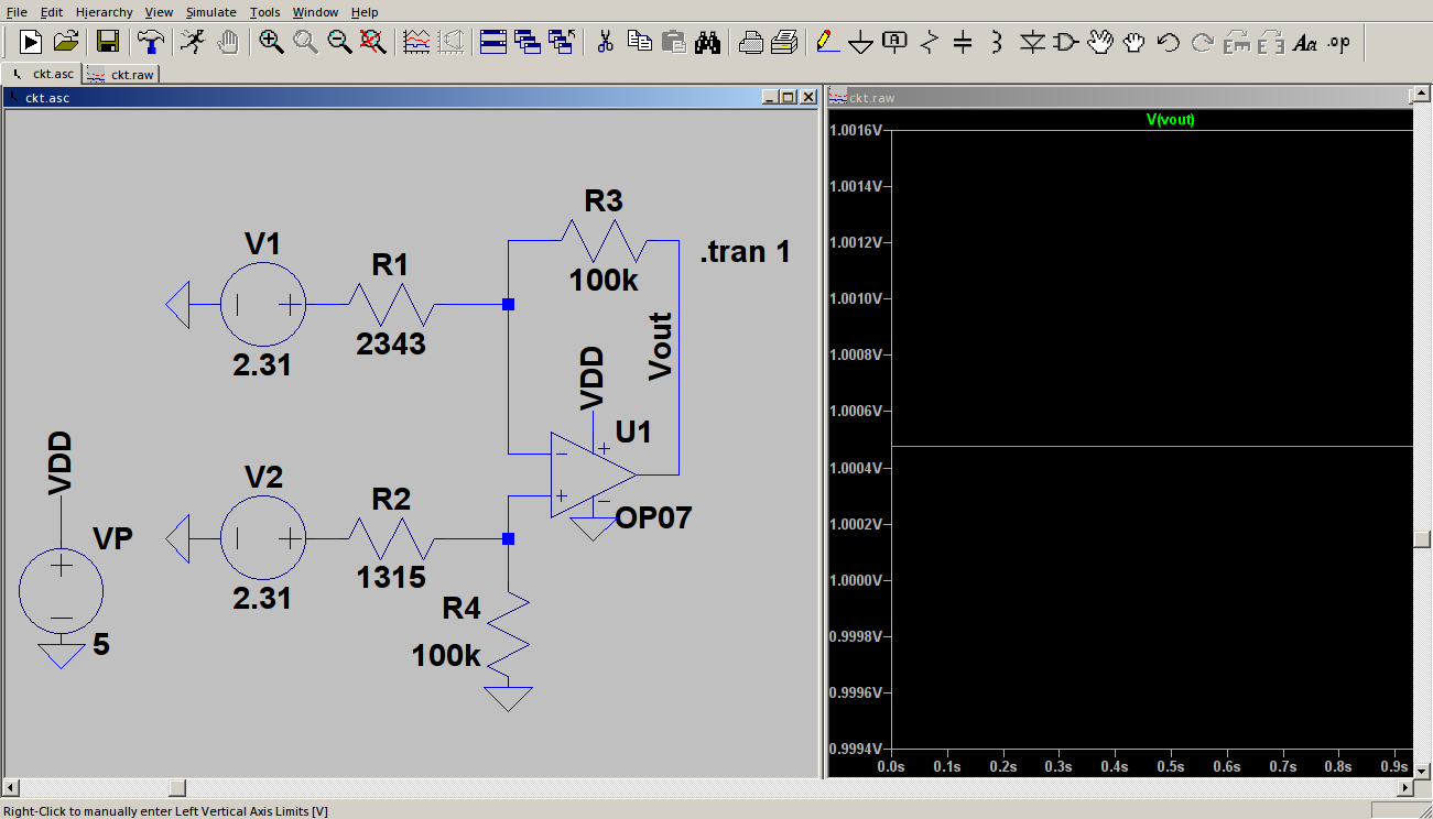 simulación opamp diferencial